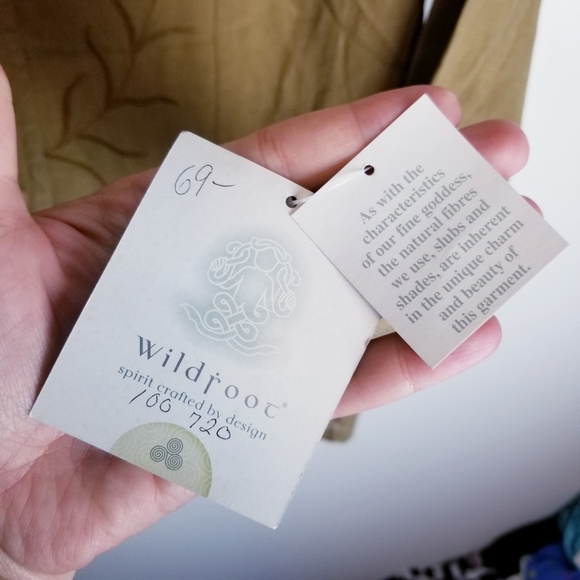 Wildroot linen silk long sleeve button shirt tan - Picture 5 of 10